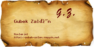 Gubek Zalán névjegykártya